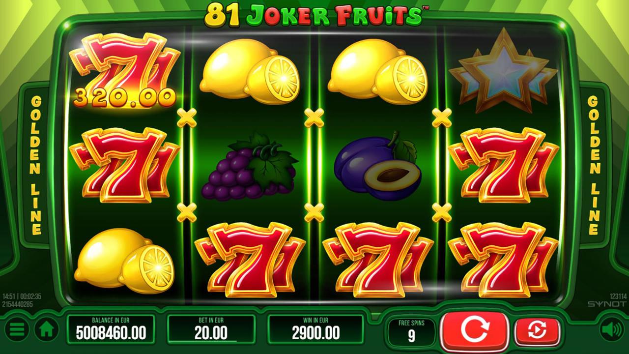 81 Joker Fruit Full Reel double win