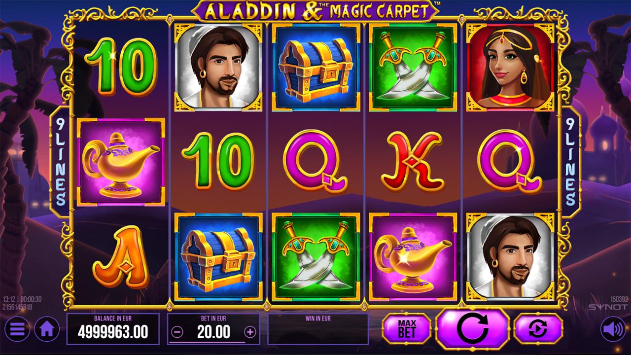 Aladdin and the Magic Carpet reels base game