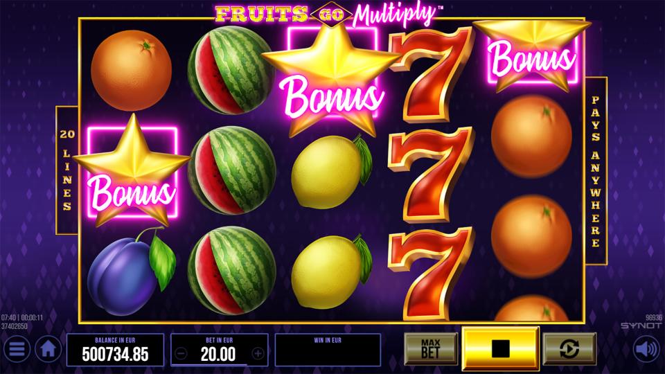 Fruits Go Multiply bonus