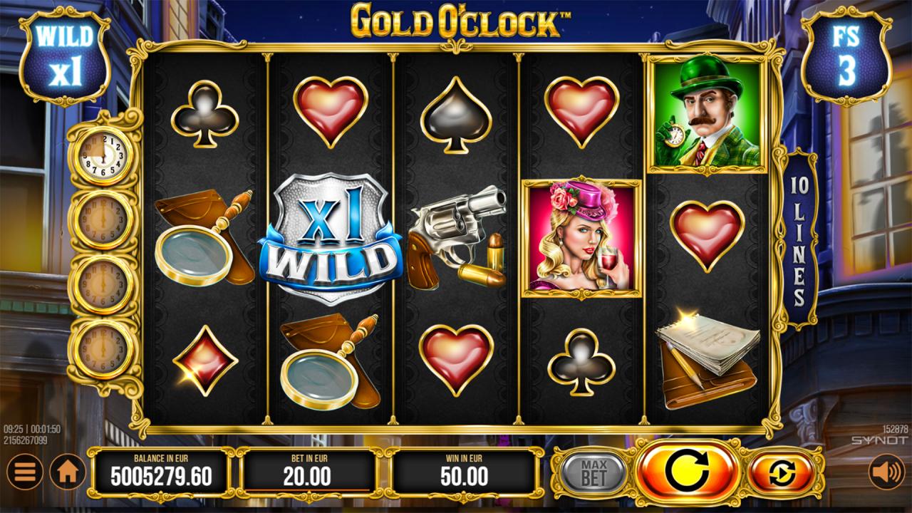Gold O Clock wild symbol