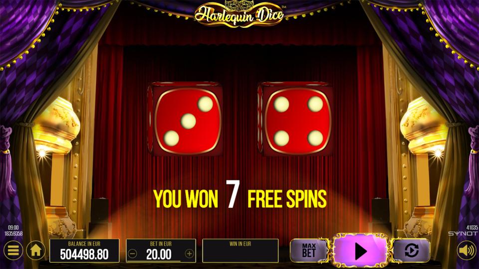 Harlequin Dice Free Spins dices